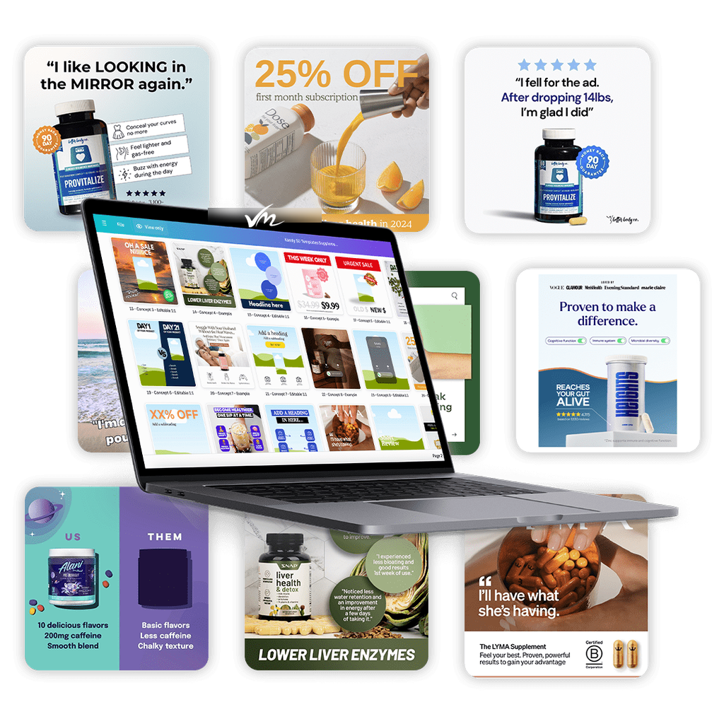 Vitric Statics Health & Beauty Pack | 50 Canva & Figma Templates