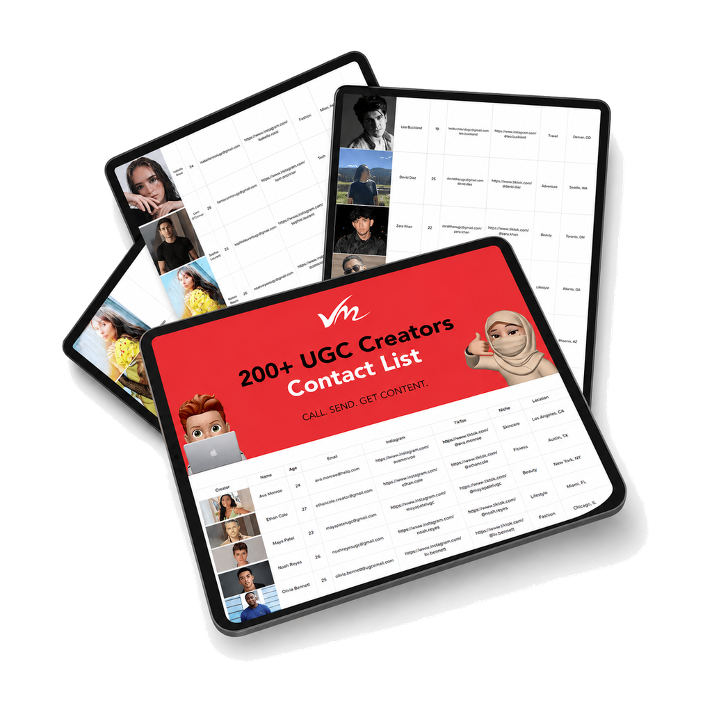 200+ UGC Creators Contact List